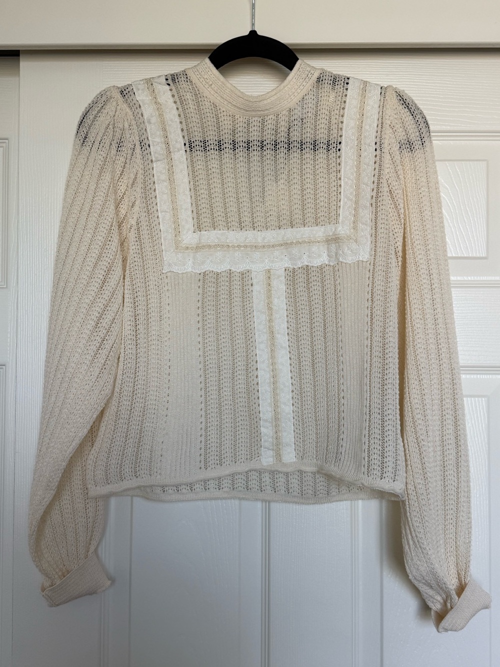 Zara Cream Lace detail blouse
